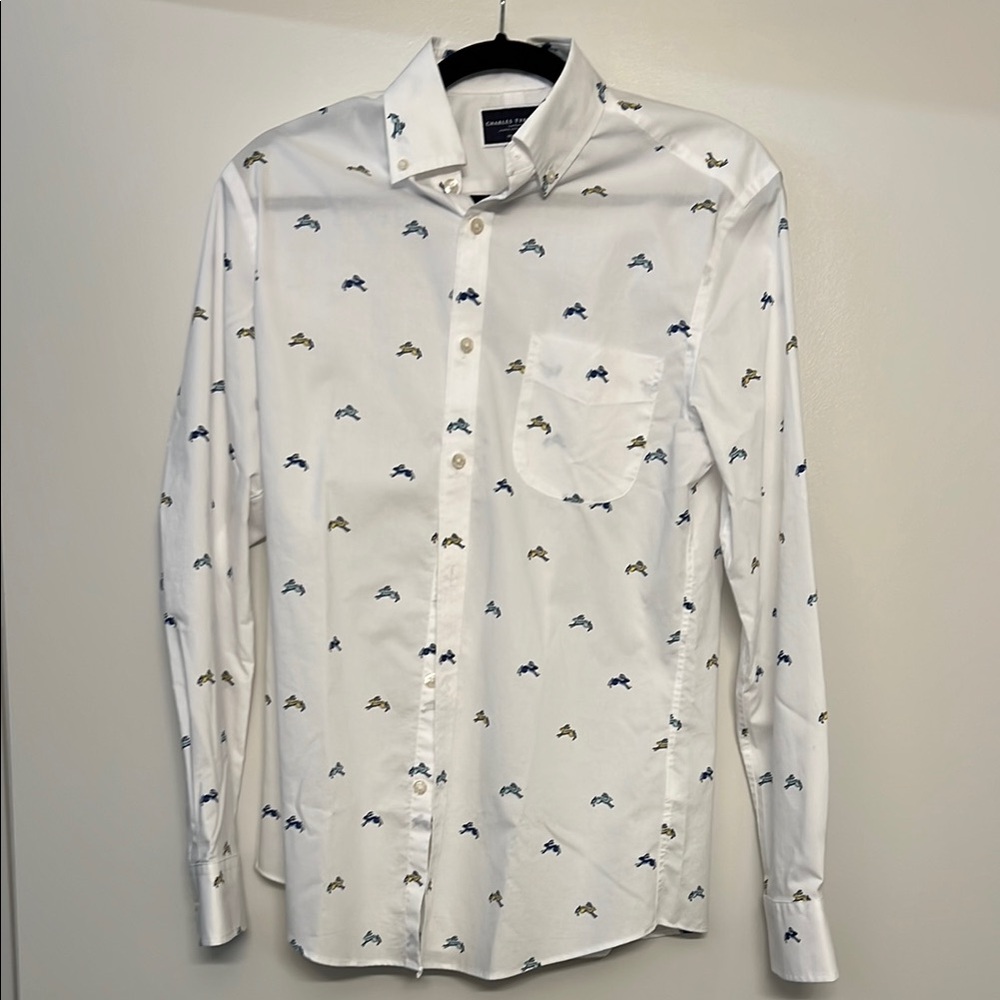 Charles Tyrwhitt White Patterned Shirt
